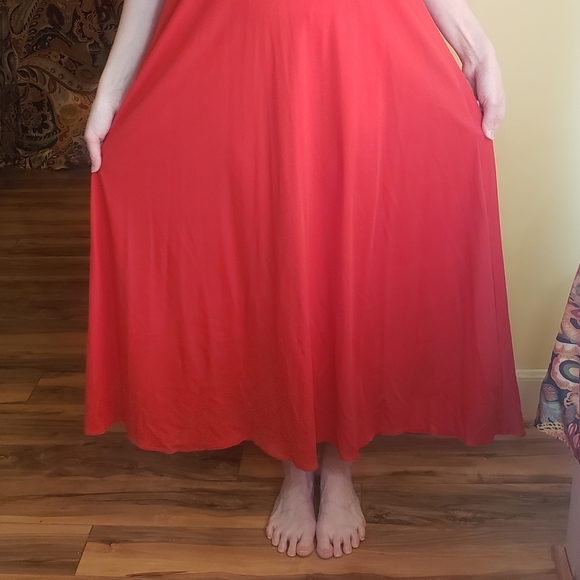 Vintage Red Mock Halter Dress, Sz S - Picture 6 of 16